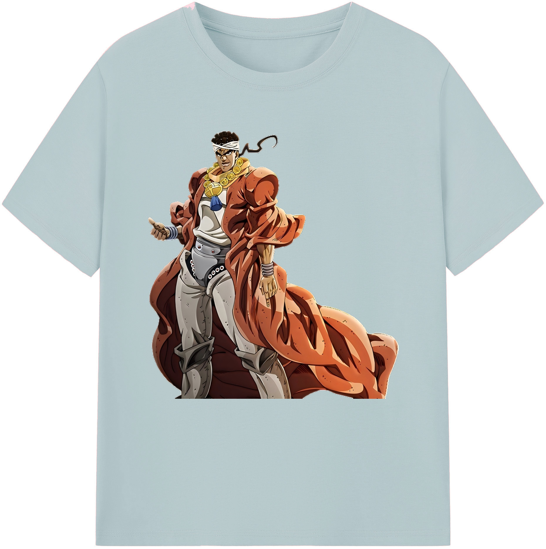 （画像用） ジョジョの奇妙な冒険 ムハンマド?アブドゥル JoJo's Bizarre Adventure Muhammad Avdol 綿100％半袖Tシャツ（フロントプリント）